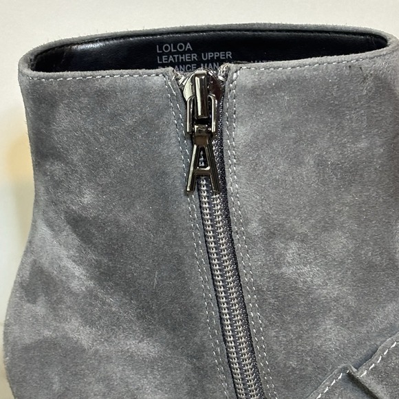 Aerosoles Womens 7.5 Loloa Suede Ankle Boot Bootie Gray Cottagecore Boho Ruffle - Picture 6 of 14